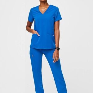 Figs Royal Blue Scrub Set top XS 3 pocket Casma pants small yola skinny pants